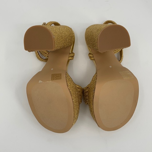 Jeffrey Campbell Yachty Platform sandal shoe chunky heel metallic gold disco 8 - Picture 6 of 8